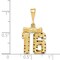14K Gold Small Number 16 Charm Pendant FindingKing Jewerly 27mm x 13mm